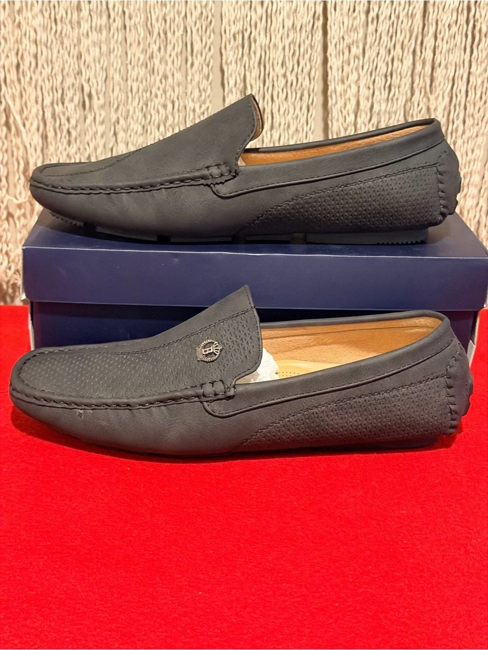 Men's Black Slip-On Driving Loafers - Unbranded